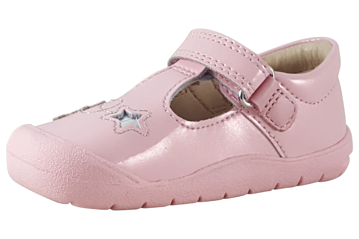 start rite sparkle pale pink girls first shoes left