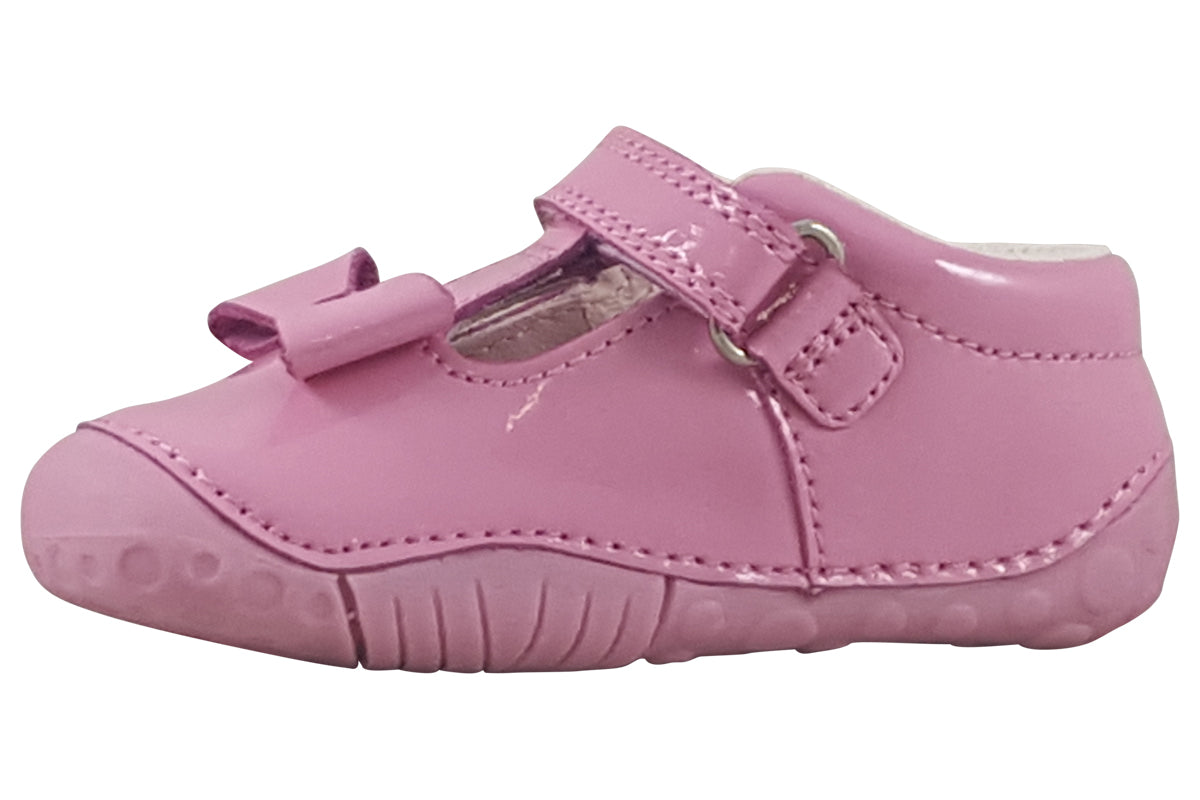 start rite wiggle pink patent girls first shoes left
