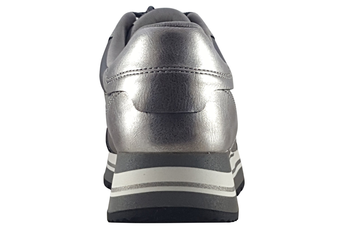 tamaris bronagh grey comb womens fashion trainers back