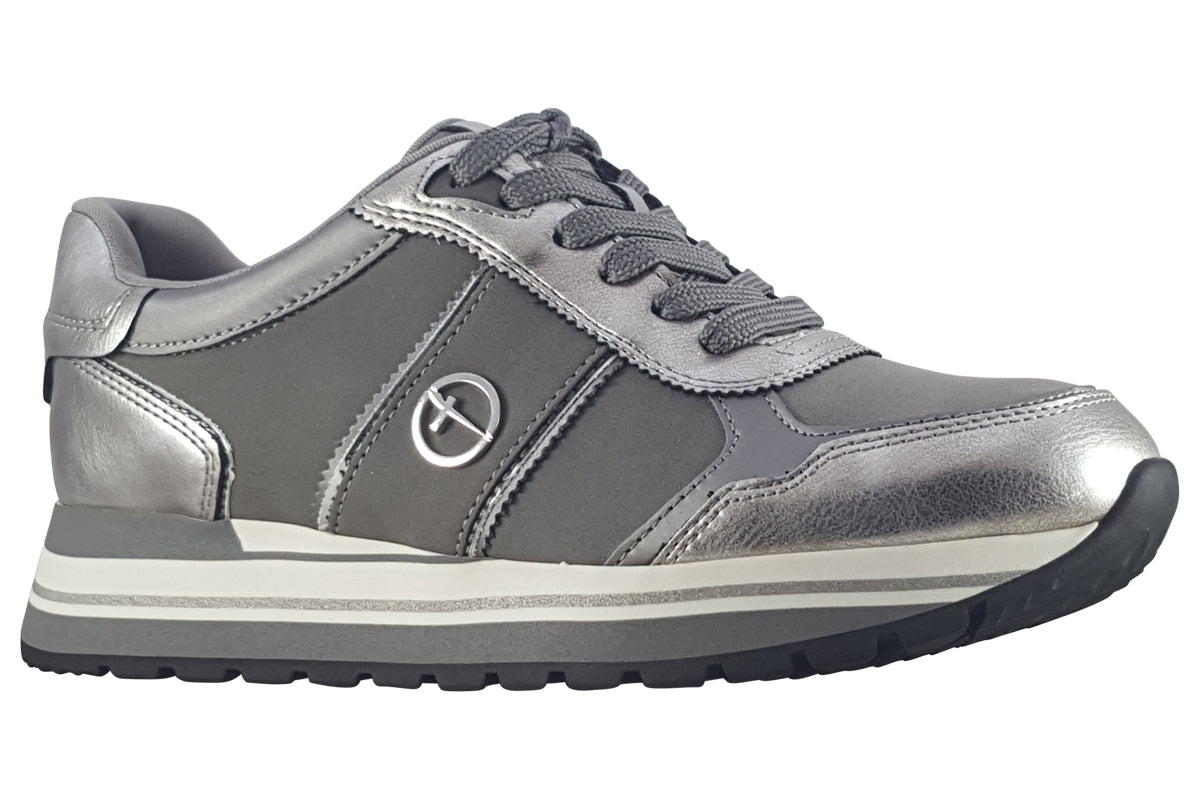 tamaris bronagh grey comb womens fashion trainers right