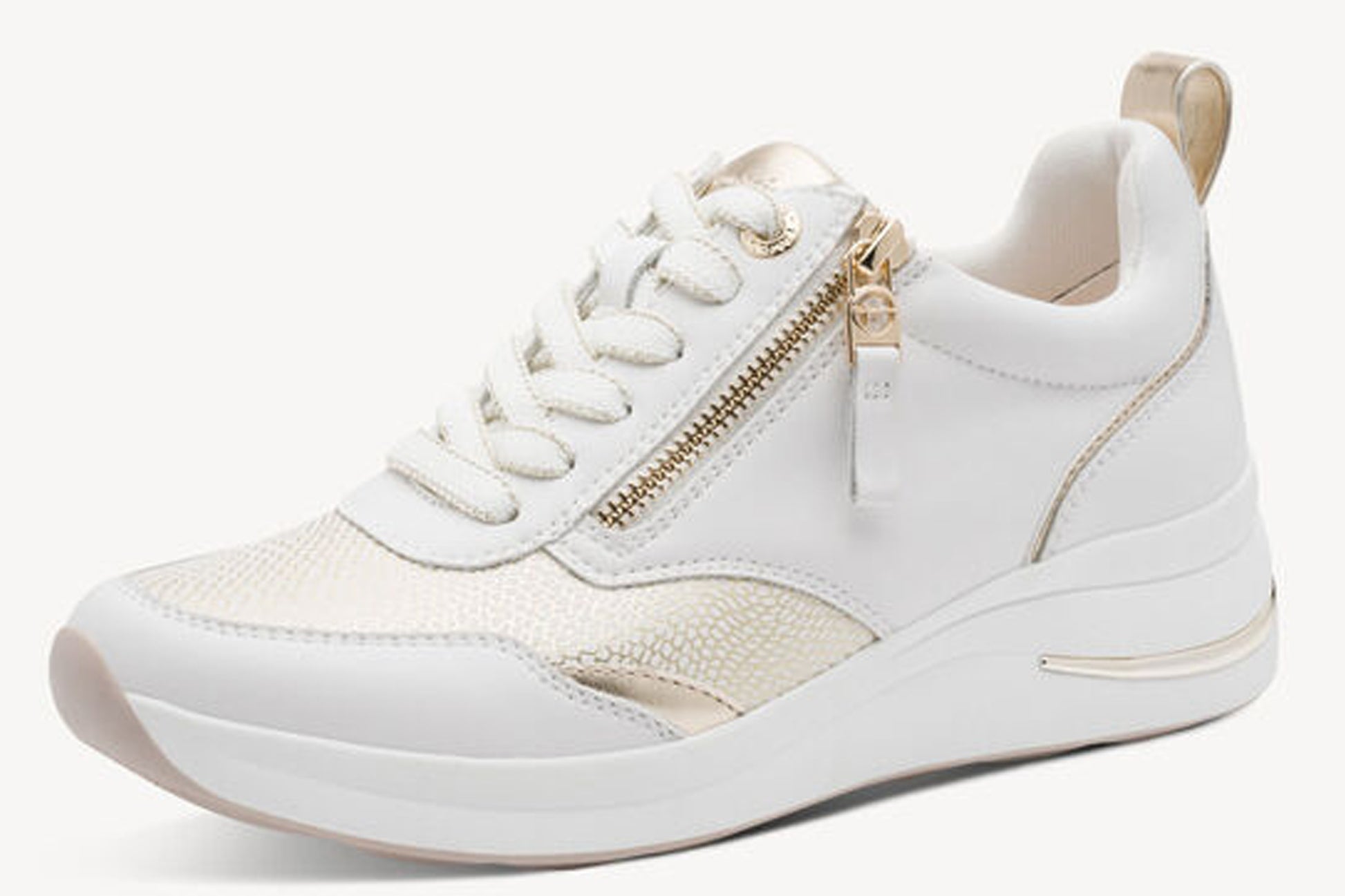 tamaris-comfort-mary-83714-43-108-womens-trainers-white-gold-left-angle
