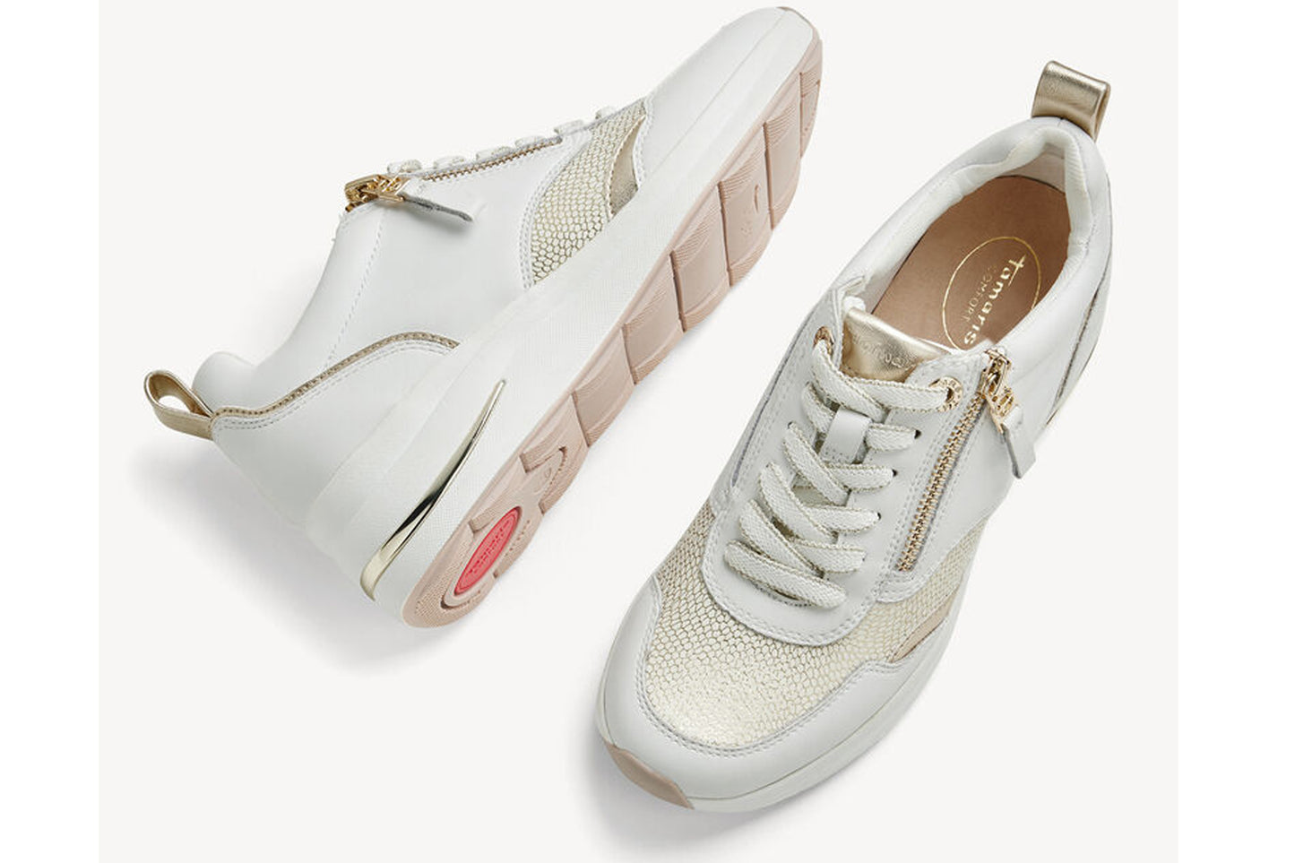 Tamaris Comfort Mary 83714-43 196 White/Gold Womens Fashion Trainers