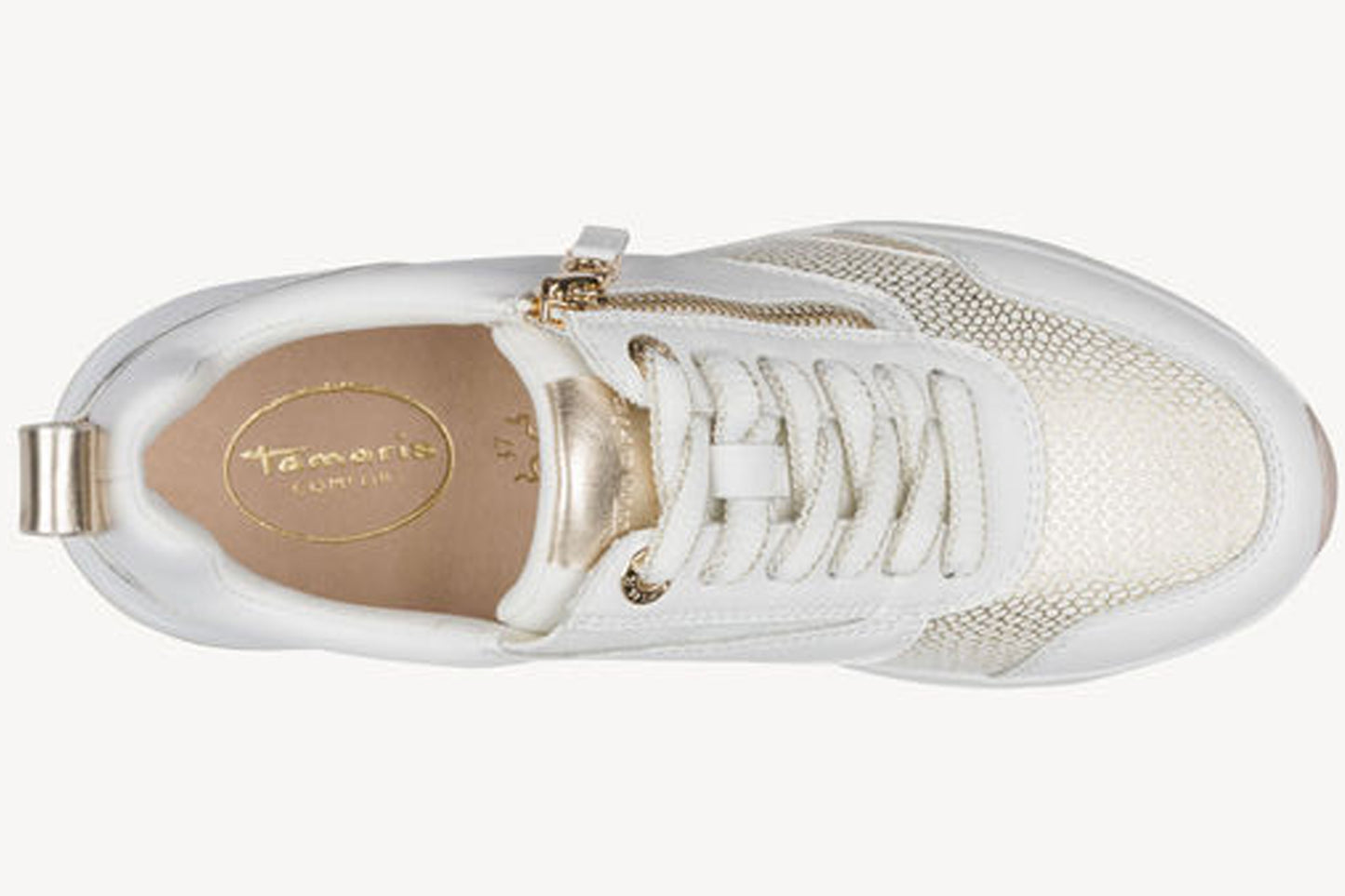 Tamaris Comfort Mary 83714-43 196 White/Gold Womens Fashion Trainers
