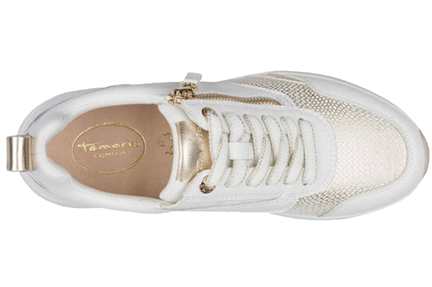 Tamaris Comfort Mary 83714-43 196 White/Gold Womens Fashion Trainers