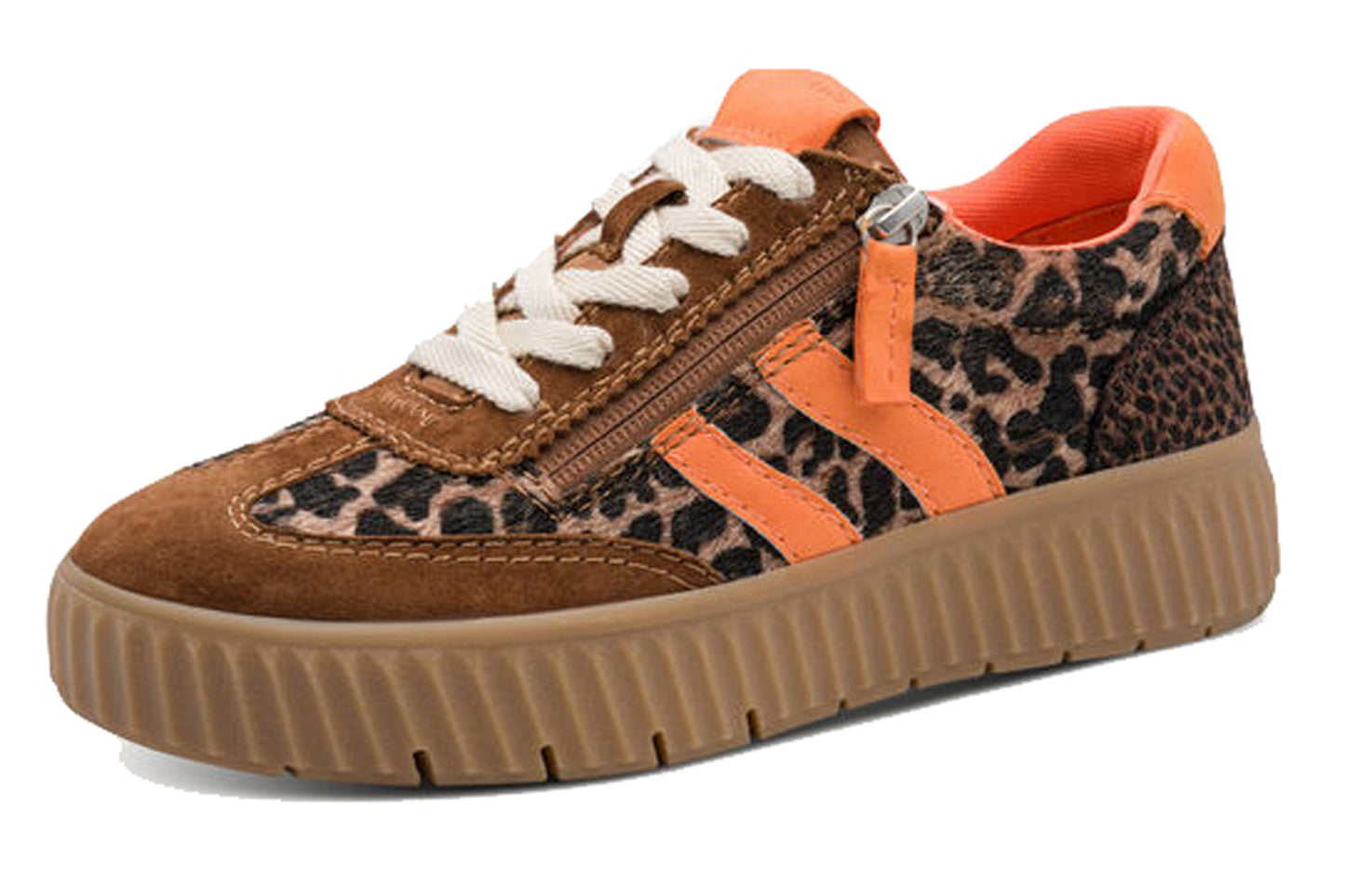 Tamaris Comfort Newbette 83739-47 316 Cognac Leopard Womens Fashion Trainers
