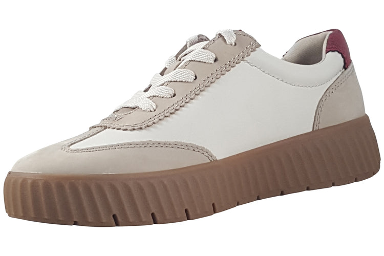 Tamaris Comfort Newbie 83729-45 Beige/Red Womens Fashion Trainers