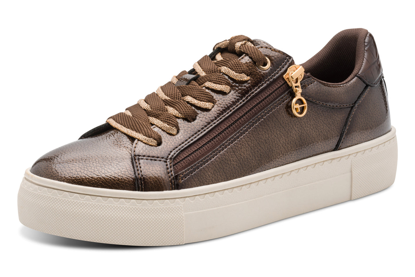 Tamaris Conker 23313-41 359 Brown Patent Womens Fashion Trainers