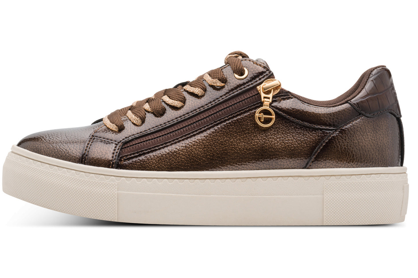 Tamaris Conker 23313-41 359 Brown Patent Womens Fashion Trainers