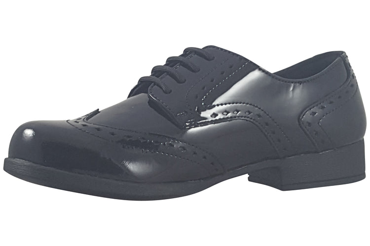 Term Footwear Meghan Black Patent Girls School Shoes
