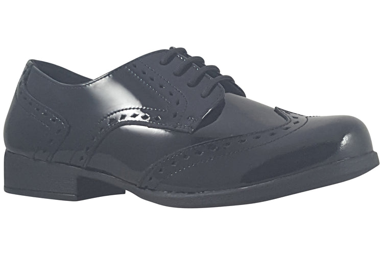 Term Footwear Meghan Black Patent Girls School Shoes