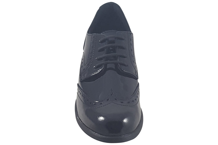 Term Footwear Meghan Black Patent Girls School Shoes