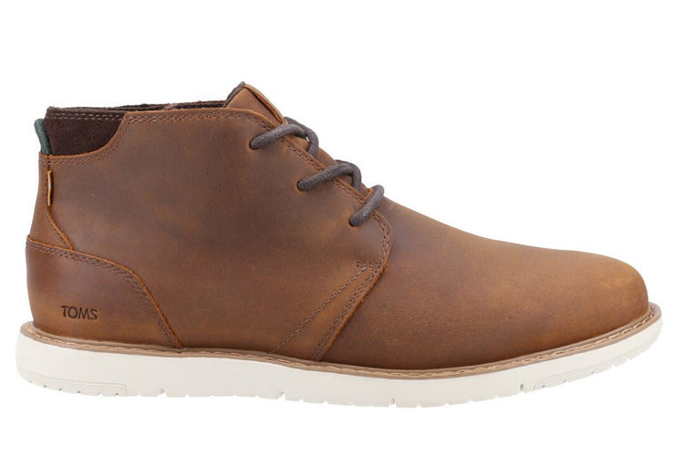 Toms Navi Topaz Brown Leather Mens Boots