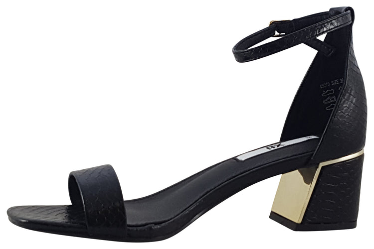 XTI Xti Ankle Croc 45270 Black Womens Sandals