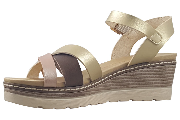 XTI Callie 142853 Gold Womens Sandals