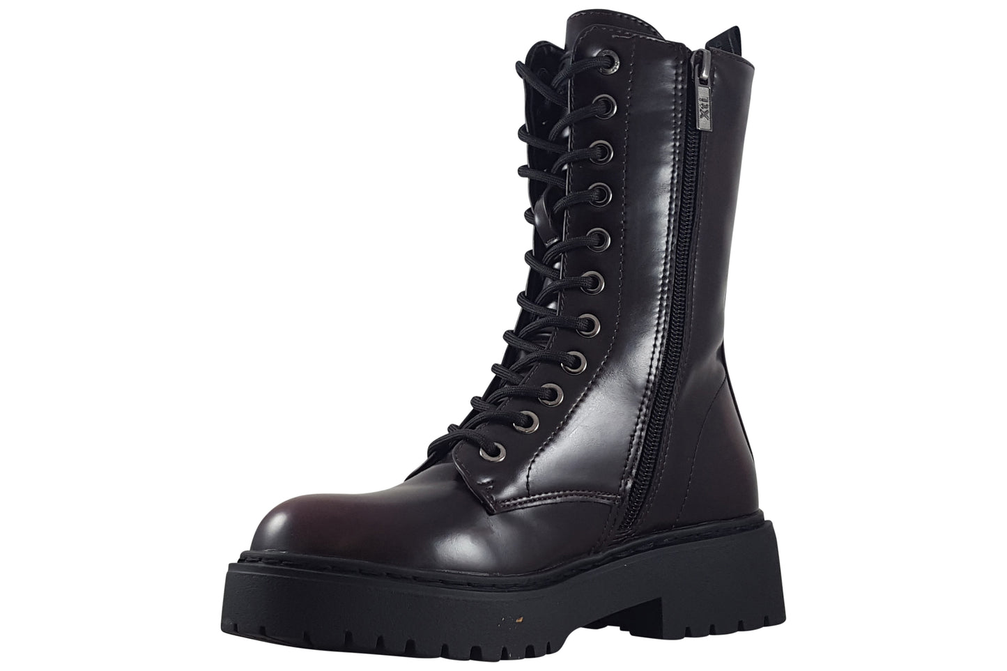 xti grungy 144388 womens boots burgundy left
