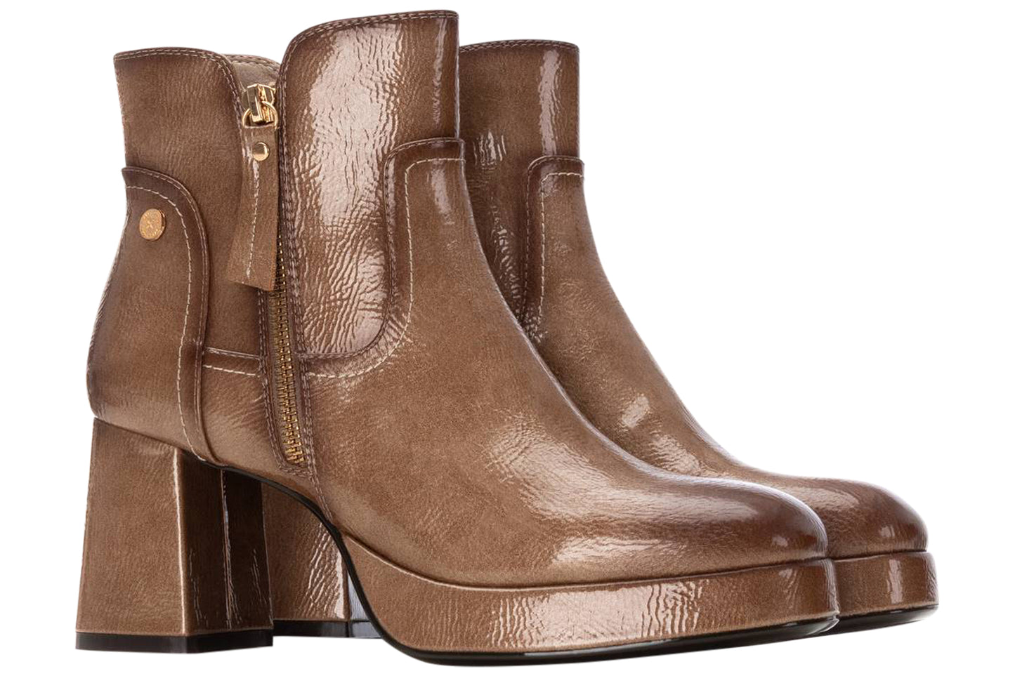 xti hippy 144272 womens boots beige patent pair