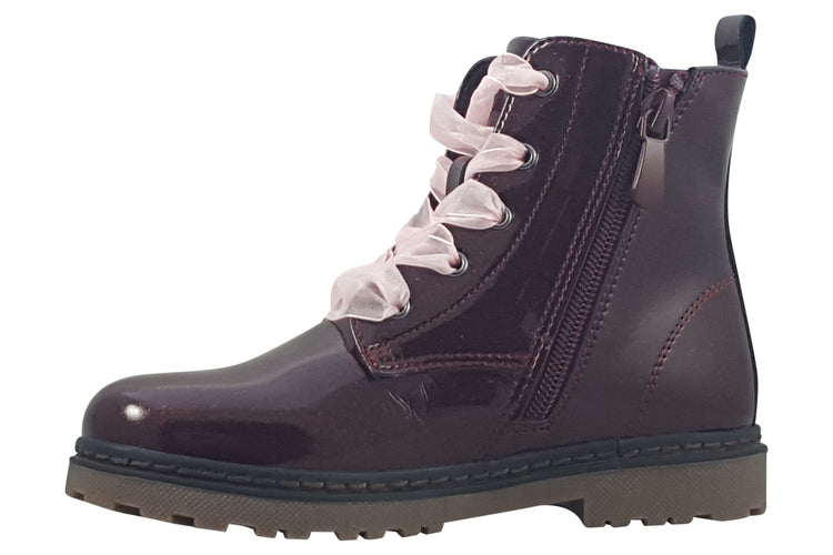 XTI Sienna 151091 Burgundy Patent Girls Boots