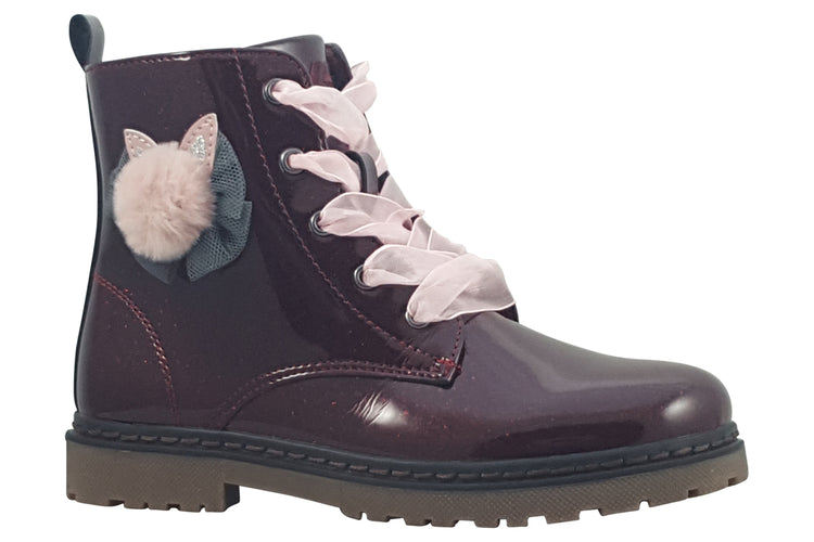 XTI Sienna 151091 Burgundy Patent Girls Boots