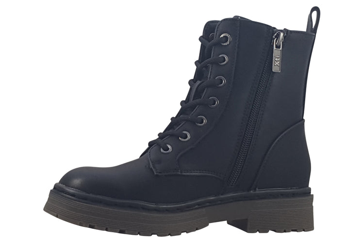 XTI Stella 150983 Black Leather Girls Boots