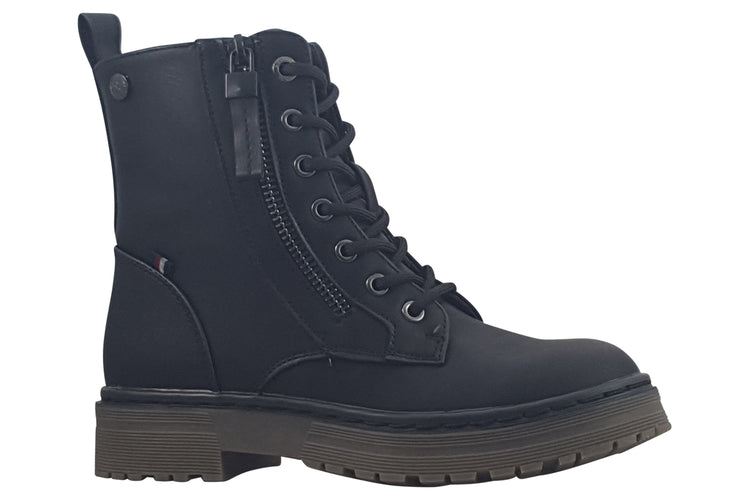 XTI Stella 150983 Black Leather Girls Boots