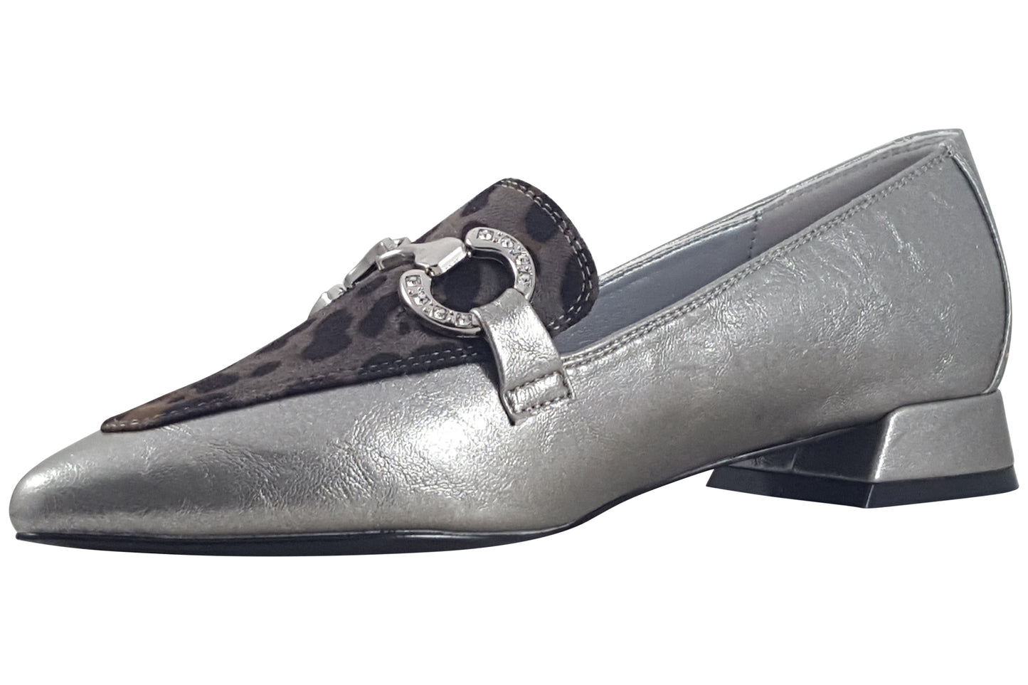 zanni and co dalat silver cheetah womens shoes left